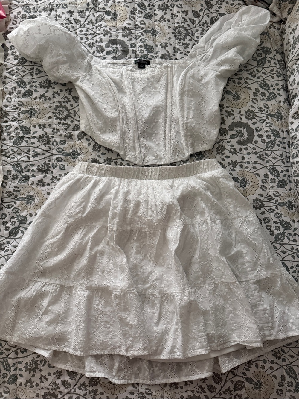 wild fable White Eyelet Tiered matching set